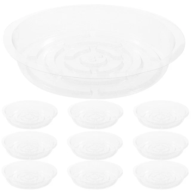 White Round Tray Plants Water Tray Transparent Plant Tray Drip Tray