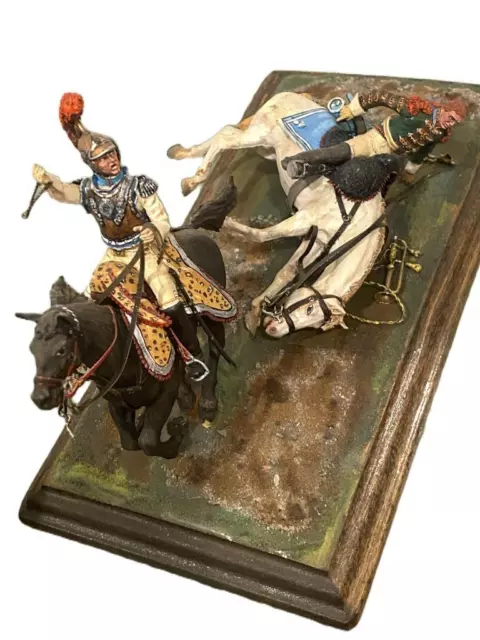 Napoleonic War Vignette 2 Soldier Mounted Carabiniers Wounded Horse Historex