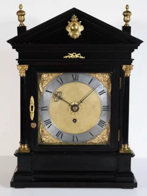 FROMANTEEL style BRACKET CLOCK fusee timepiece EBONISED CASE with ORMOLU MOUNTS