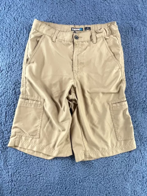 Tony hawk Brown Cargo Athletic Shorts Boys Size 18 XXL Adjustable Waist Button
