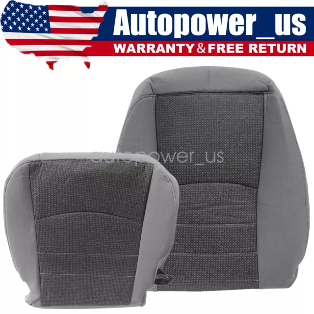 For 2013-2018 Dodge Ram 1500 2500 3500 SLT Driver Bottom & Top Seat Cover Gray