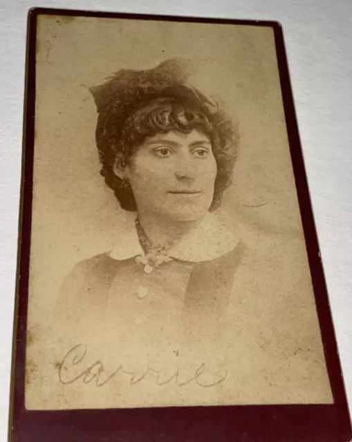 Rare Antique Victorian American ID'd Carrie Kellner Omaha Nebraska Cabinet Photo