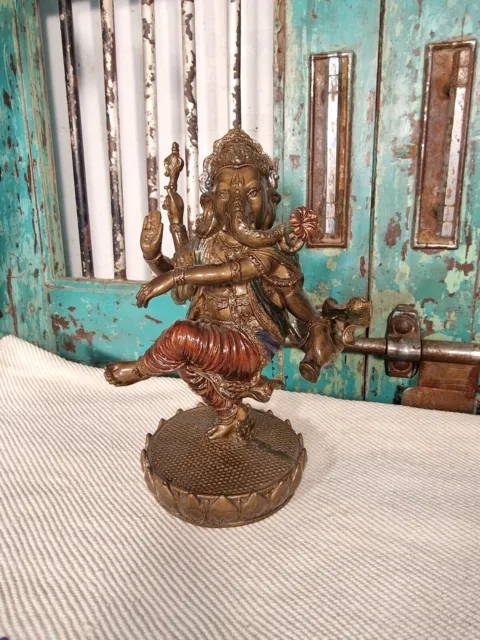 Hand Painted Lord Ganesha Hindu God Temple Statue Figurine Ornament Sculpture 3