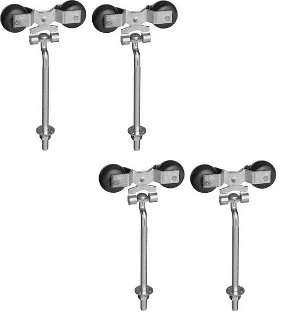(2) Stanley Mfg N193-714 2 packs Zinc Flexible Barn Door Rollers w Offset Bolt