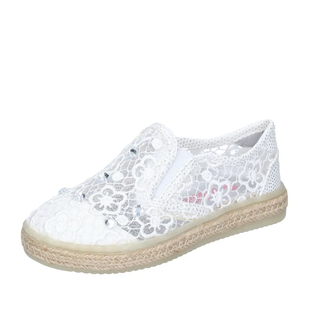 CHAUSSURES FILLE ASSO 33 Ue Enfiler Blanc Tissu BM446 33 EUR 31