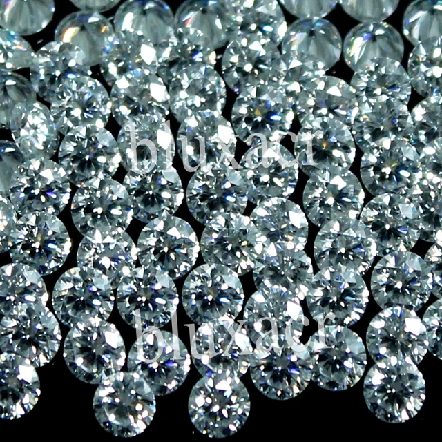 NATURAL D COLOR VVS1 Brilliant Cut 1.10 MM Round White Diamond 500 Pcs ...