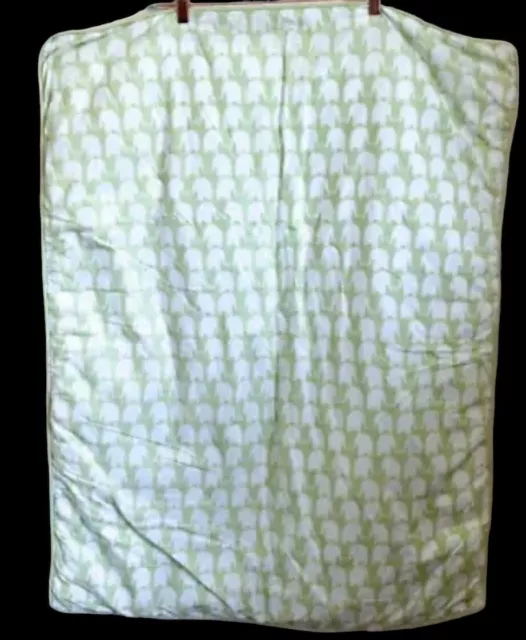 Amy Coe Elephant Comforter Baby Blanket 100% Cotton Duvet sage Green