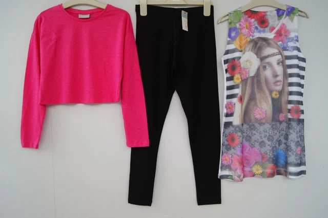 Girls Tops, Leggings, Skirt Bundle Age 9-10 Years *New/VGC* 2