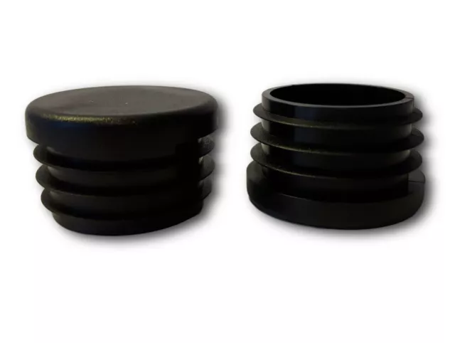 1 Gleiter/Endkappe/Rohrstopfen/Stuhlgleiter, rund 70 - 150 mm,Kunststoff,schwarz