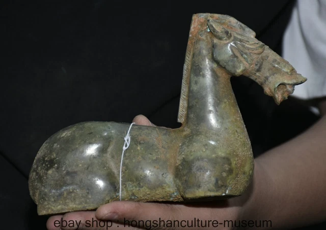 7.2 " Old Chinese Bronze ware Dynasty Fengshui Animal Horse Statue