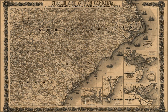 Poster, Many Sizes; Colton'S Map Of North And South Carolina 1861
