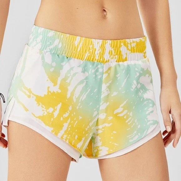 🌻Fabletics Latrice Running Shorts in Aura Print Size Medium