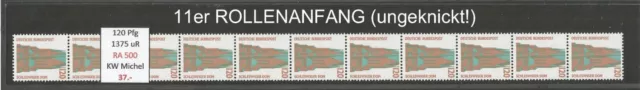 RM Sehenswürdigkeiten 120 Pfg ROLLENANFANG 500 11er Streifen postfrisch