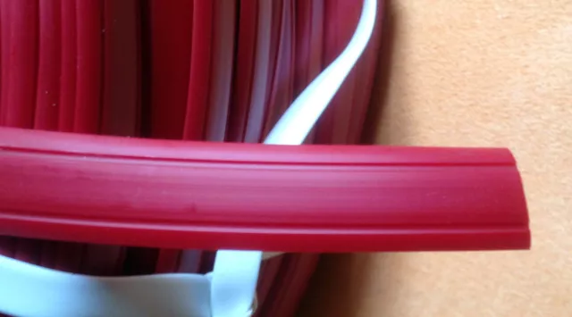 Leistenfüller 30 Meter Einlegeband Kederband 12 mm rot Gummiprofil Abdeckprofil