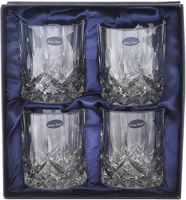Lead-Free Double Old Fashioned Crystal Whiskey Glass - Classic Stylish Design –