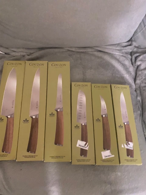 Lot De 4 Couteaux à Steak Couzon - Lame Acier 11,5 Cm - Manche Acacia - Neufs