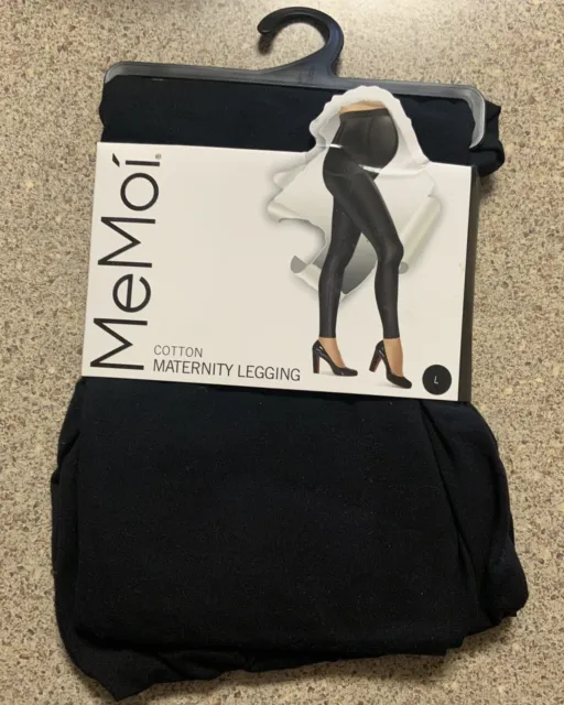 NEW! MEMOI BLACK Cotton Maternity Leggings Size L $40.00 - PicClick