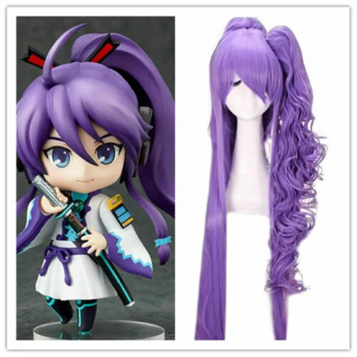 Anime Gakupo 120cm Long Purple Cosplay Ponytail Full Hair Wig