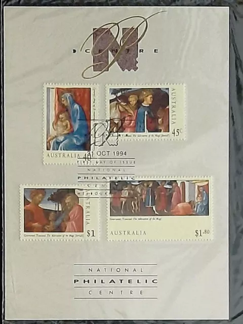 (AUS-403) AUSTRALIA 1994 CHRISTMAS SET of NATIONAL PHILATELIC CENTRE POSTCARD