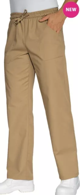 Pantaloni Da Lavoro con elastico e coulisse in vita BEIGE X Cuoco Chef Bar uomo