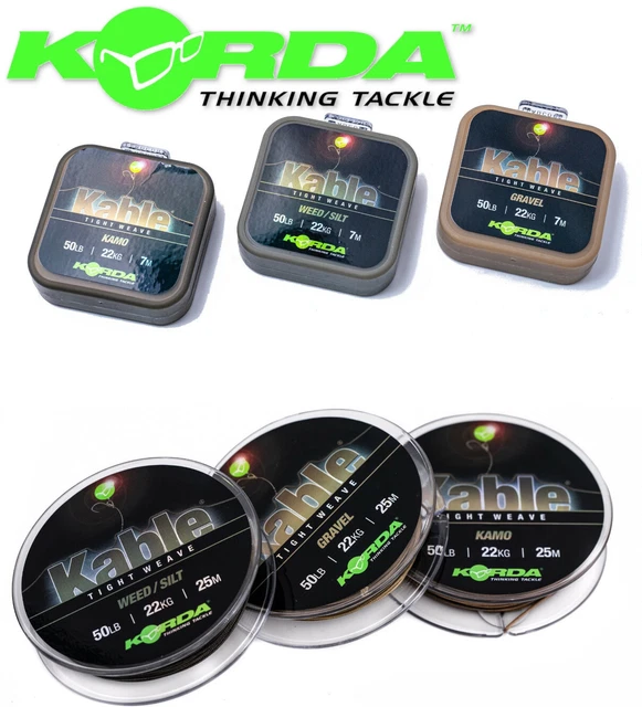 Korda Kable eng gewebt Leadcore Leader 50 Pfund 7m oder 25m alle Farben Karpfenangeln