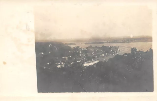 SAUGATUCK Michigan postcard Allegan County Mt Baldhead view RPPC with pavilion