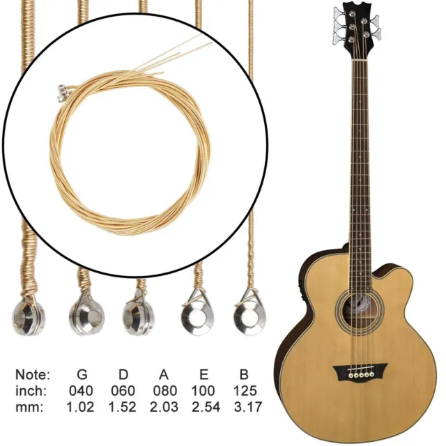 Accessoires essentiels 5 cordes basse acoustique laiton jeu de cordes jauge 0401
