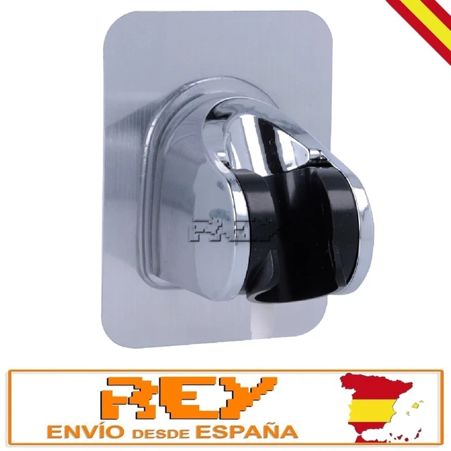 Soporte Alcachofa de Ducha Adhesivo, Ajustable Resistente al Agua Cromado h117