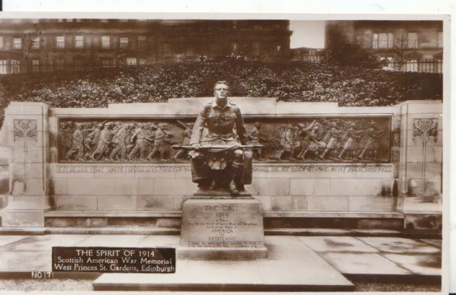 Scottish Postcard - American War Memorial - Edinburgh - Real Photo - Ref 3298A