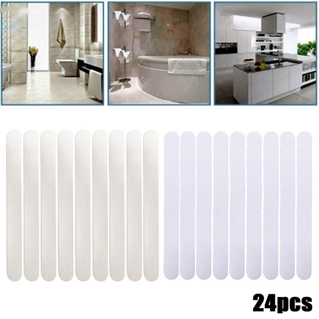 Utile vasca da bagno strisce antiscivolo trasparente/bianco pavimento autoadesivo