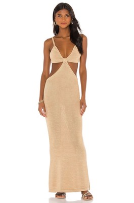 NEW Size S Cult Gaia Serita Knit Dress in Sand Tan Cream REVOLVE MSRP $458