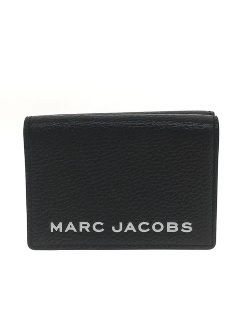 Marc By Marc Jacobs Trifold Wallet Leather Blk Plain The Bold Medium Women Hand