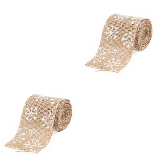 2 stücke 2m 6cm Schneeflocke Stil Sackleinen Handwerk Band Für DIY Handwerk