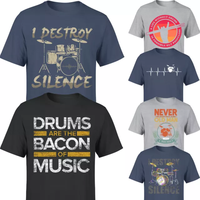 Drummer Drum Kit Drumming Musician Music Mens T shirts Unisex Tee Top #P1#PR#R