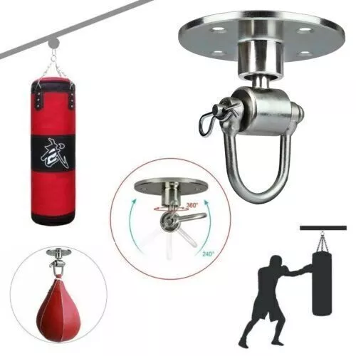 Boxing Speed Bag Swivel Pear Punching Ball Base Hook +Screws Training Duable