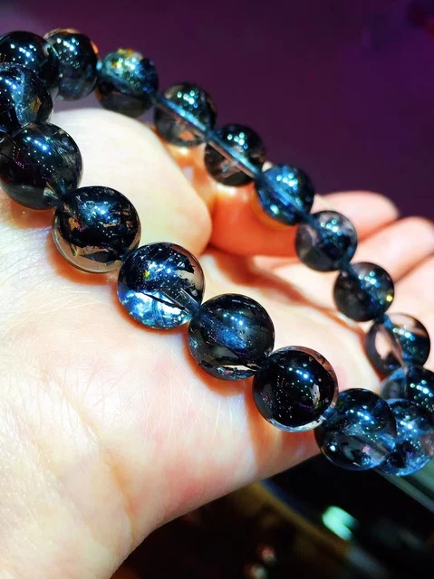 11mm Natural Pretty Herkimer Diamond Crystal Round Beads Bracelet AAAA