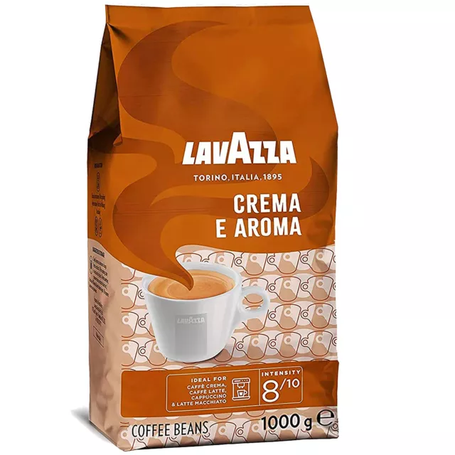 Lavazza Super Crema Café en grains entiers, torréfaction moyenne