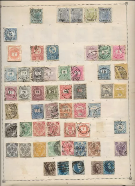 BELGIUM, BOSNIA and HUNGARY Stamps on and Old Album Page