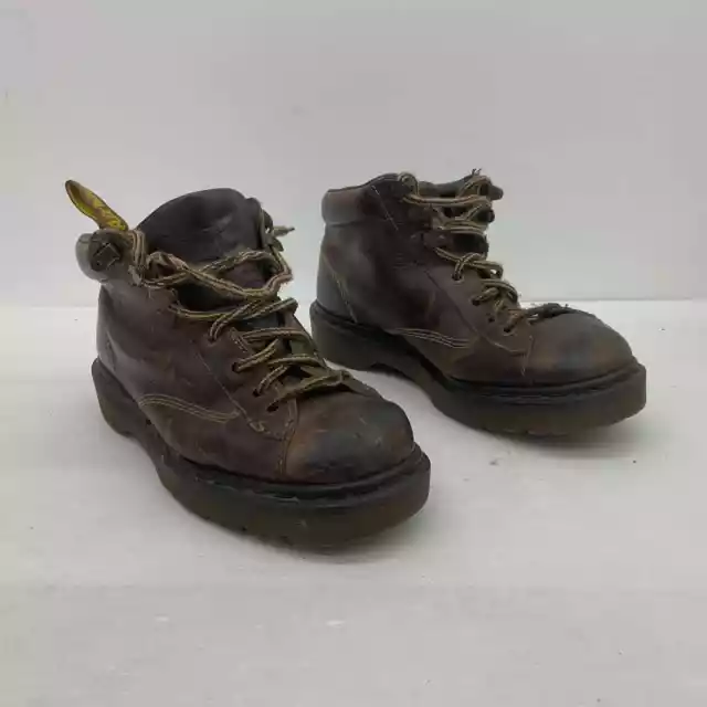 Men's Dr. Martens Made In England Brown Leather Combat Boots - Size 9