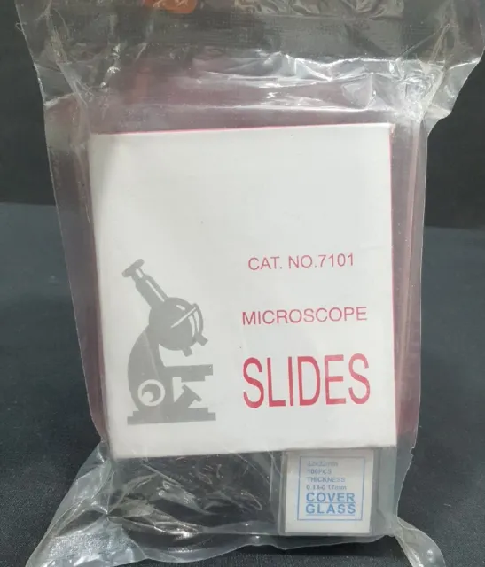 Blank Microscope Set 72 Slides 100 Glass cover Slips 22*22 & 5 Slide Storage Box