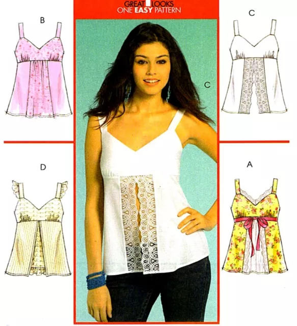 WOW! MISS PEEK A BOO BLOUSE SEXY TOP SEWING PATTERN 14-20 McCalls 5386