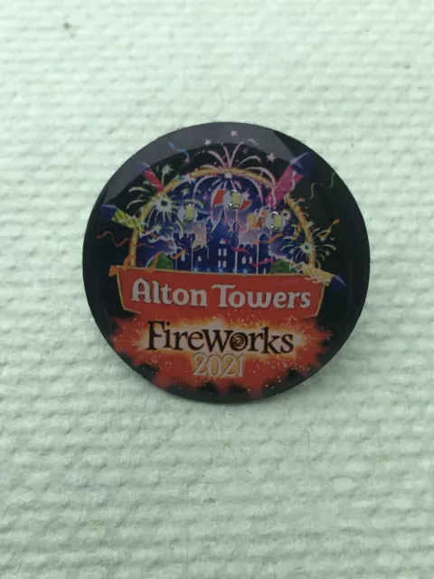 Alton Towers Resort 2021 FIREWORKS Theme Park Lapel Pin Badge with Lights