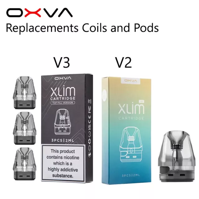 ​OXVA Xlim SE V2 Replacement Pods V3 2ml Top Fill 0.4 ohm 0.6 ohm 0.8 ohm 1.2ohm