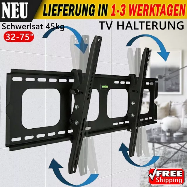 TV Wandhalterung LED LCD 32 – 75 Zoll Wandhalter neigbar VESA Fernsehhalterung