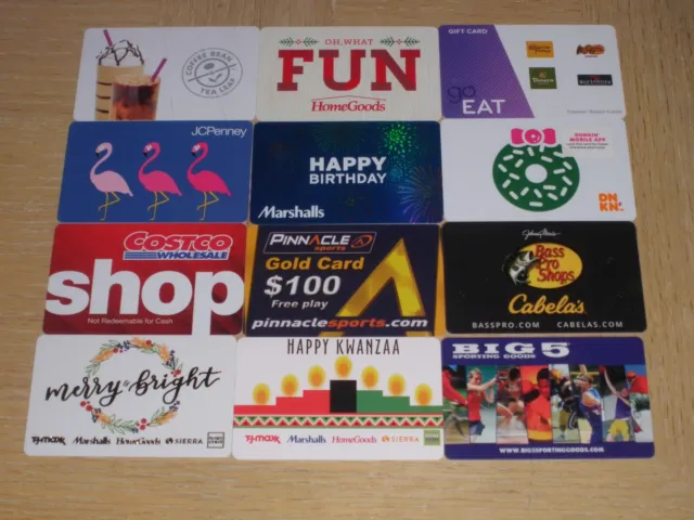Miscellaneous #2   12 different new and used collectible gift cards