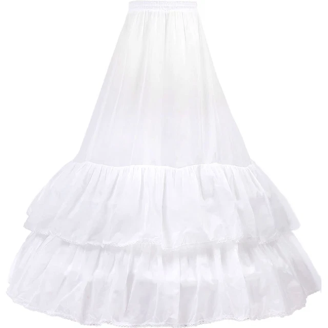 Women's Crinoline Petticoats Underskirt Slips with 2 Hoops 2 Layers Ru...