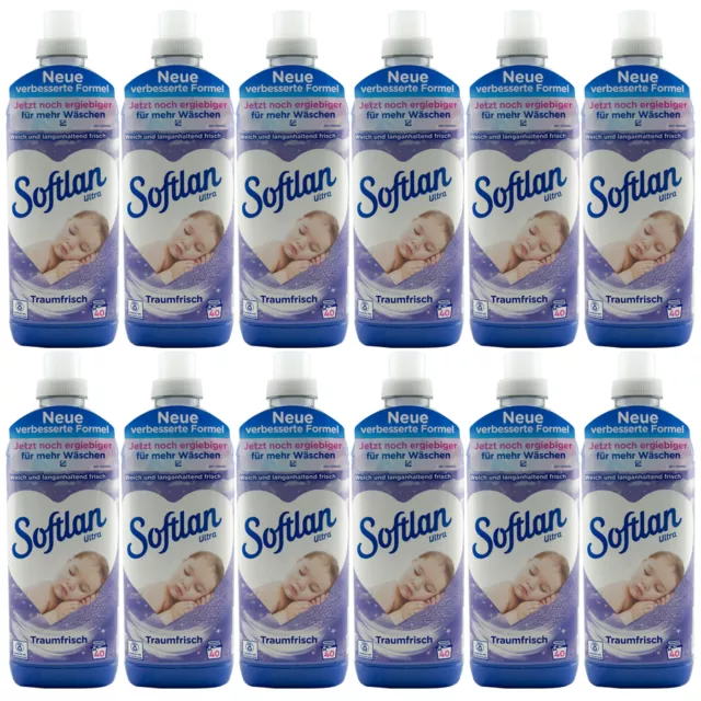 Softlan Ultra Softlan Traumfrisch 12 x 1Liter for 40 Washes - New