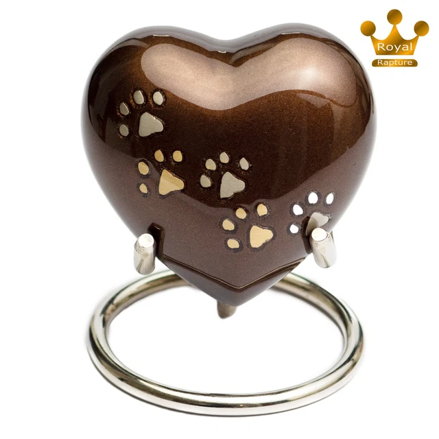 URNA memoriale Royal Rapture Heart Keepsake Ashes cane gatto per cenere con supporto