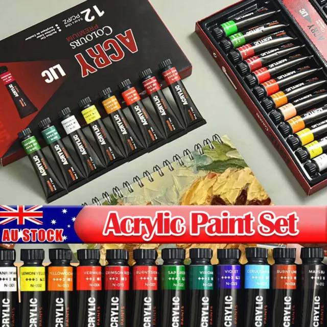 12/24/30 Acrylic Paint Set Colours Tube Painting Pigments Artist Canvas Craft Au