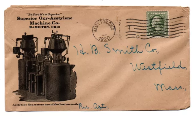 Antique Advertising Postal Cover Oxy-Acetylene Welding Cutting Generator 1920